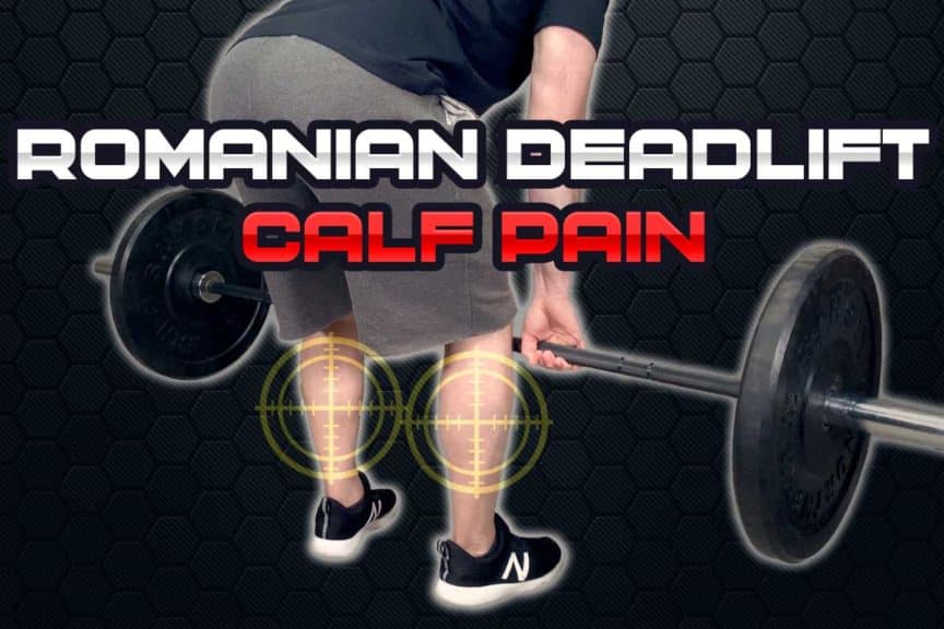Performing Romanian deadlift while experiencing calf muscle pain
