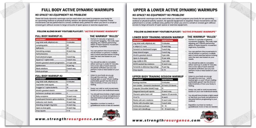 Free dynamic warm-up series PDF