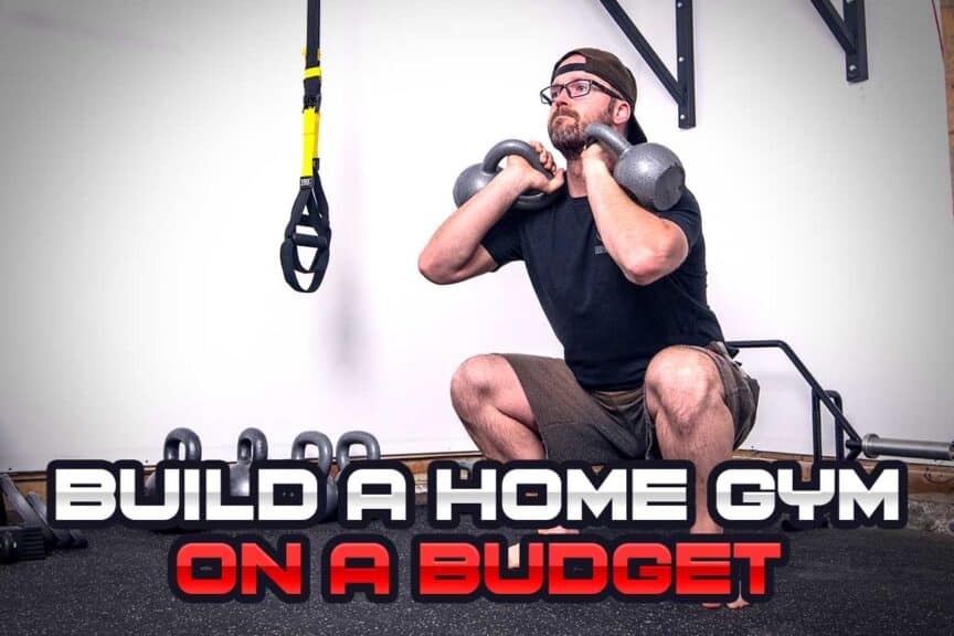 Performing the kettlebell goblet squat in a garage gym