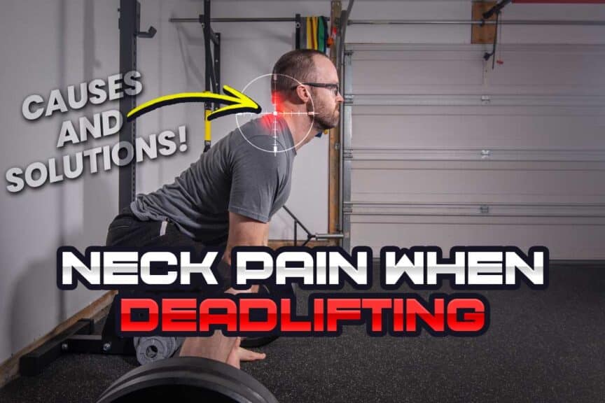 Experiencing neck pain when performing the deadlift.