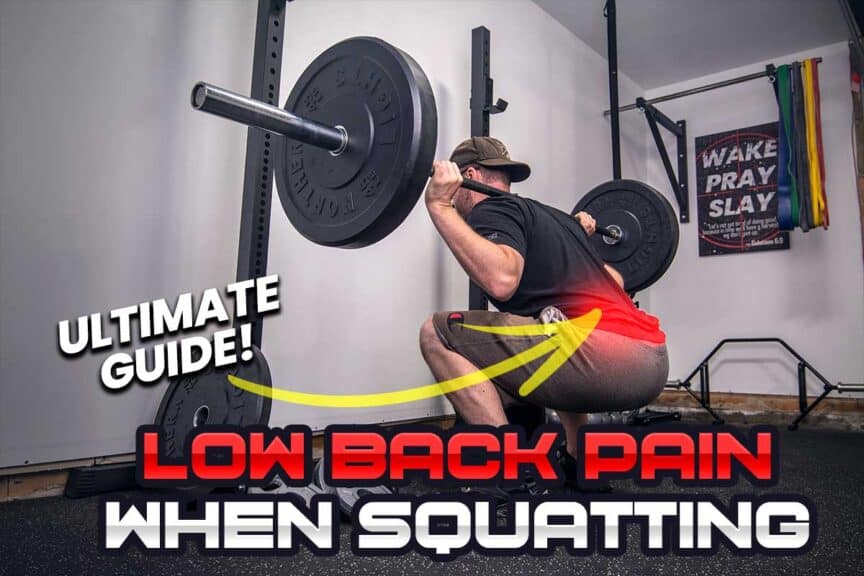 Performing barbell squats with lower back pain