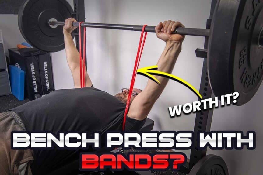Bench pressing with a resistance band